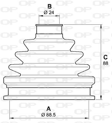 OPEN PARTS gofruotoji membrana, kardaninis velenas SJK7135.00